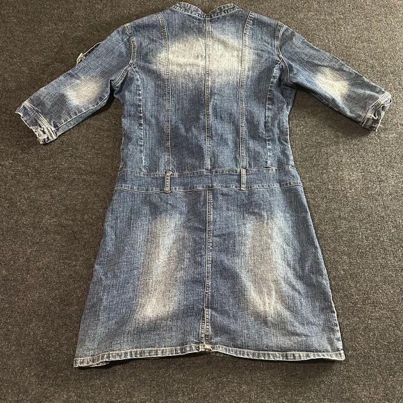 SouthPole Collection Denim Dress Women's XXL Blue Zip Front Casual Utility Style - Picture 8 of 8